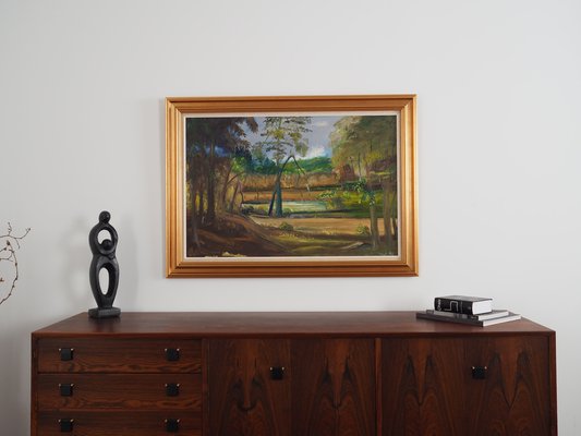 Scandinavian Artist, The Broken Tree, 1970s, Oil on Canvas, Framed-VND-1748855