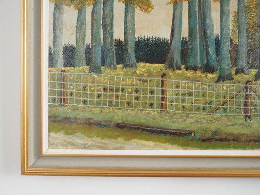 Scandinavian Artist, The Road to the Forest, 1960s, Oil on Canvas, Framed-VND-1765835