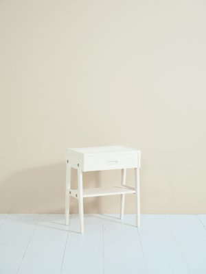 Scandinavian Bedside Table in Painted White, 1960s-QWP-1736948