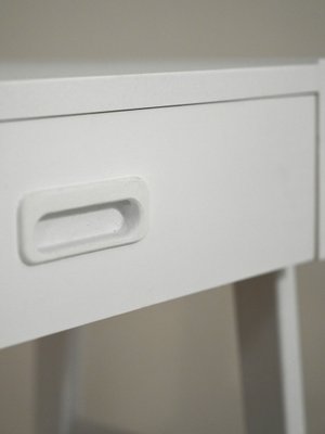 Scandinavian Bedside Table in Painted White, 1960s-QWP-1736948