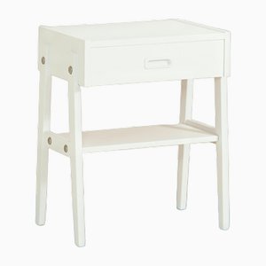 Scandinavian Bedside Table in Painted White, 1960s-QWP-1736948