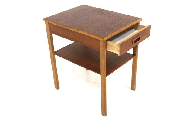 Scandinavian Bedside Table in Teak and Oak, 1960-GEK-1774728