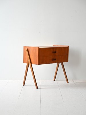 Scandinavian Bedside Table with Drawers, 1960s-QWP-2042026