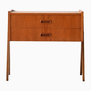 Scandinavian Bedside Table with Drawers, 1960s-QWP-2042026