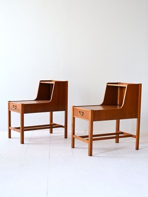 Scandinavian Bedside Tables with Double Top, 1960s, Set of 2-QWP-2034941