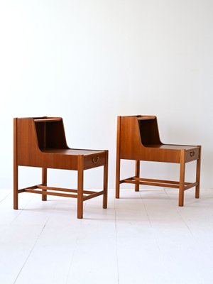 Scandinavian Bedside Tables with Double Top, 1960s, Set of 2-QWP-2034941