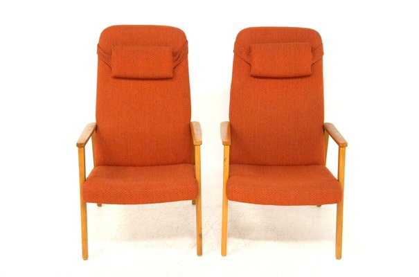 Scandinavian Beech Armchairs, Sweden, 1950s, Set of 2-GEK-1785466