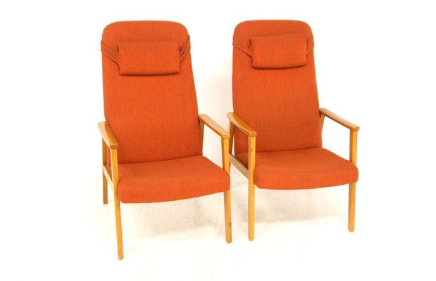 Scandinavian Beech Armchairs, Sweden, 1950s, Set of 2-GEK-1785466