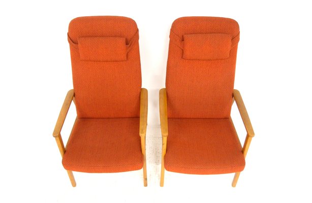 Scandinavian Beech Armchairs, Sweden, 1950s, Set of 2-GEK-1785466