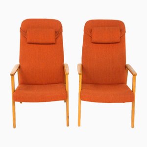 Scandinavian Beech Armchairs, Sweden, 1950s, Set of 2-GEK-1785466