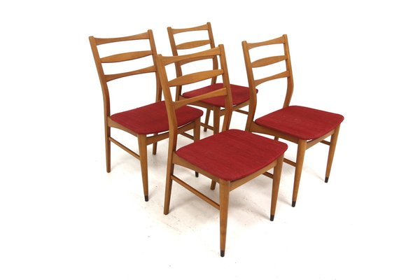 Scandinavian Beech Chairs, Sweden, 1960s, Set of 4-GEK-2043131