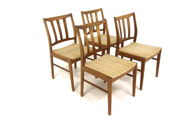 Scandinavian Beech Chairs, Sweden, 1960s, Set of 4-GEK-1764743