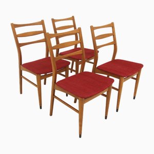 Scandinavian Beech Chairs, Sweden, 1960s, Set of 4-GEK-2043131