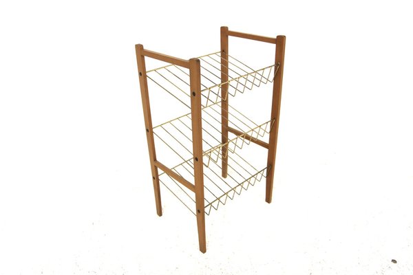 Scandinavian Beech Magazine Rack, Sweden, 1960s-GEK-1709080