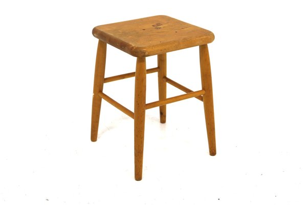 Scandinavian Birch Stool, Sweden, 1950s-GEK-2043110