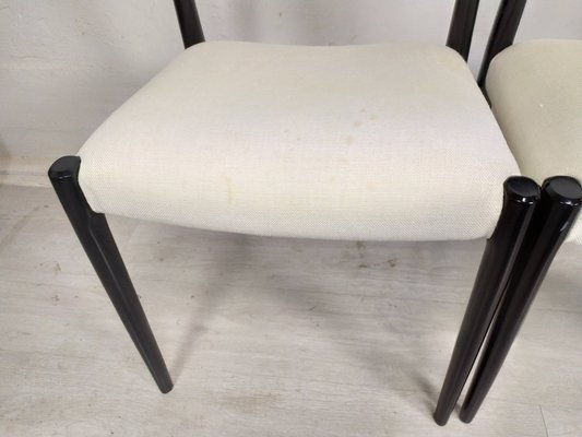 Scandinavian Black Lacquered Dining Chairs by Niels Otto Møller, 1950s, Set of 4-EAD-1784487