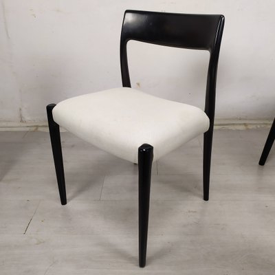 Scandinavian Black Lacquered Dining Chairs by Niels Otto Møller, 1950s, Set of 4-EAD-1784487