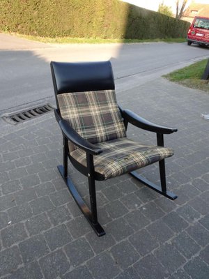 Scandinavian Black Rocking Chair, 1950s-AWL-1236026