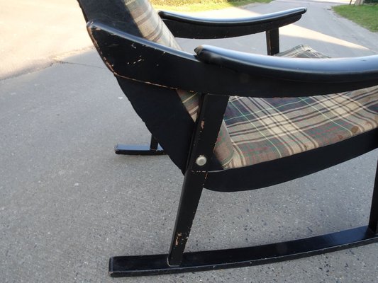 Scandinavian Black Rocking Chair, 1950s-AWL-1236026