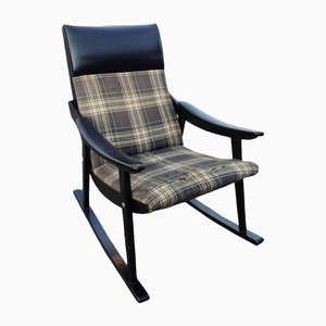 Scandinavian Black Rocking Chair, 1950s-AWL-1236026