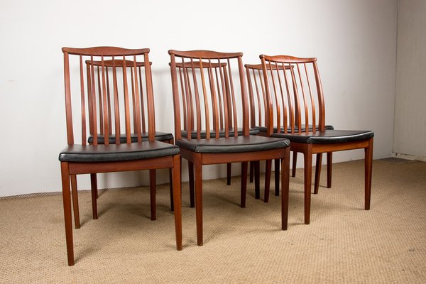 Scandinavian Black Teak Skai Chairs, 1960s, Set of 6-EMB-1404835