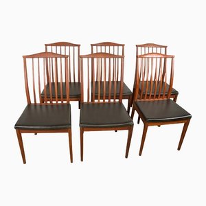 Scandinavian Black Teak Skai Chairs, 1960s, Set of 6-EMB-1404835