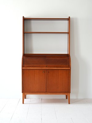 Scandinavian Bookcase with Desk, 1960s-QWP-2033989