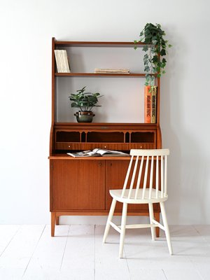 Scandinavian Bookcase with Desk, 1960s-QWP-2033989