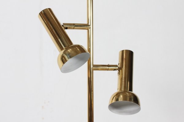 Scandinavian Brass and Lacquered Floor Lamp with Adjustable Shades, 1970s-QQ-1419342