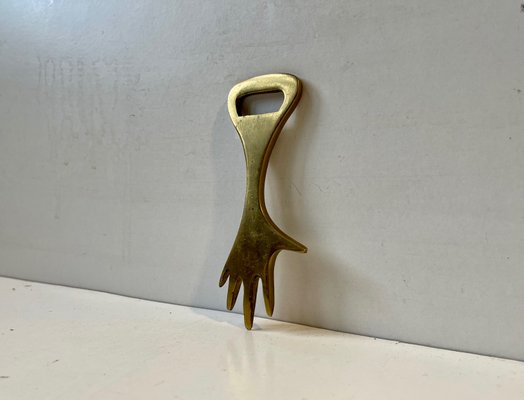 Scandinavian Brass Bottle Cap Opener in the style of Carl Auböck, 1950s-LCR-1427934