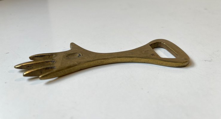 Scandinavian Brass Bottle Cap Opener in the style of Carl Auböck, 1950s-LCR-1427934