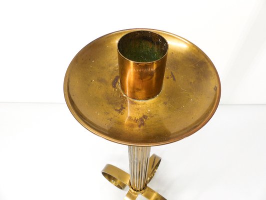 Scandinavian Brass Candleholder by Ivar Ålenius Björk for Ystal Metall, 1960s-DQG-1742789