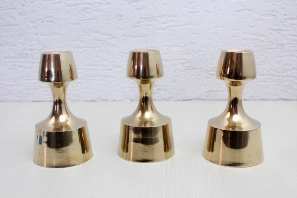 Scandinavian Brass Candleholder from Dansk Design, 1970s, Set of 3-BQF-2031513