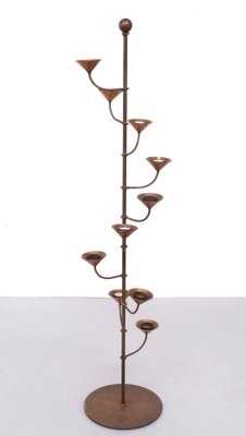 Scandinavian Brass Standing Candleholder, 1960s-GCG-1719495