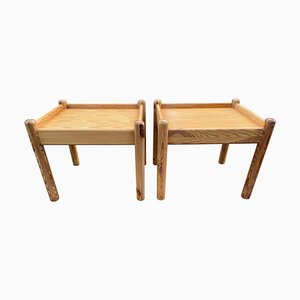 Scandinavian Brutalist Pine Side Tables or Nightstands, 1970s, Set of 2-MXB-1446911