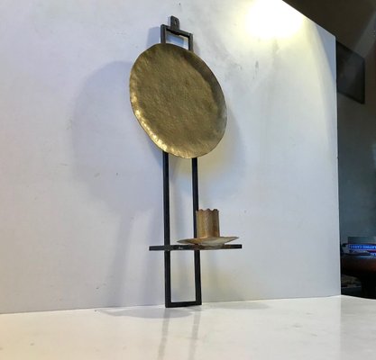 Scandinavian Candleholder in Brass and Wrought Iron, 1950s-LCR-835229