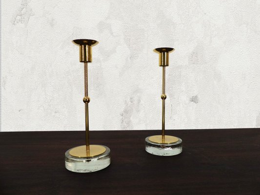 Scandinavian Candlesticks by Gunnar Ander for Ystad Metall, 1960s, Set of 2-DQG-2023614