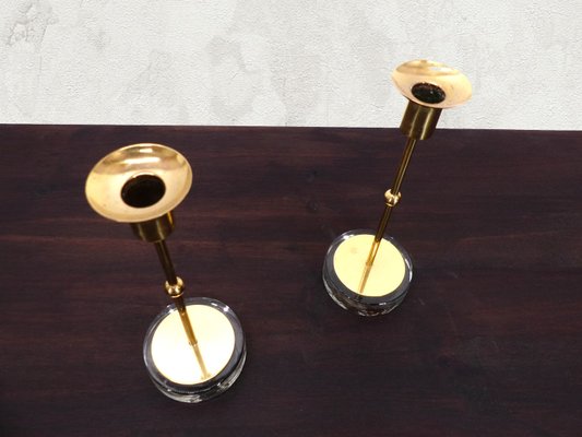 Scandinavian Candlesticks by Gunnar Ander for Ystad Metall, 1960s, Set of 2-DQG-2023614