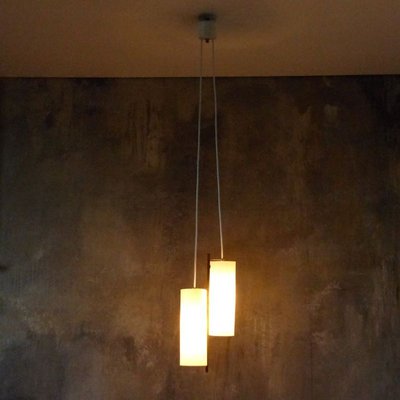 Scandinavian Ceiling Lamp in Brass and Opal Glass, 1950s-WK-726677