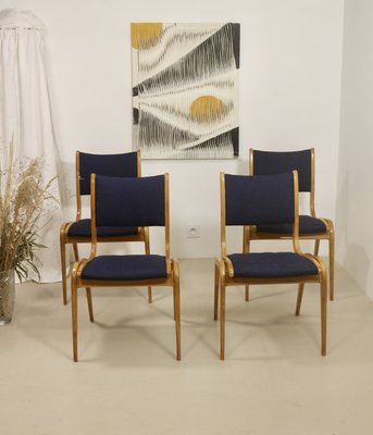 Scandinavian Chairs in Curved Wood, 1960s, Set of 4-OTF-2022562