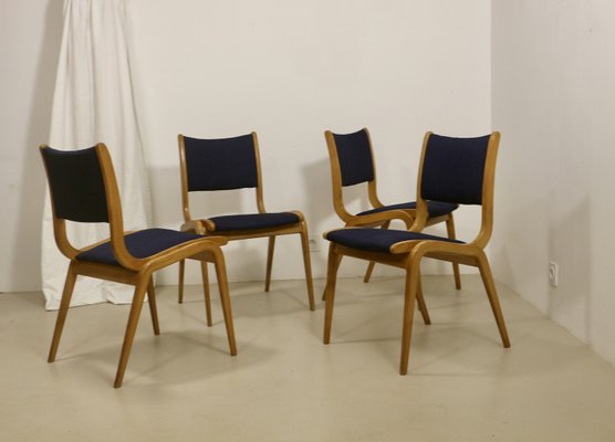 Scandinavian Chairs in Curved Wood, 1960s, Set of 4-OTF-2022562