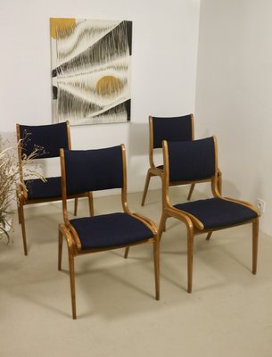 Scandinavian Chairs in Curved Wood, 1960s, Set of 4-OTF-2022562