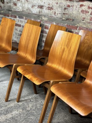 Scandinavian Chairs in Thermoformed Beech, 1960s, Set of 8-RWZ-2036138