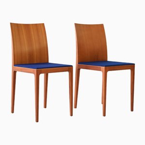 Scandinavian Chairs with Blue Seat, 1960s, Set of 2-QWP-2042057