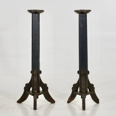 Scandinavian Church Pedestals, 1750s, Set of 2-SA-1368194