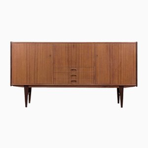 Scandinavian Classic Teak High Sideboard with Drawers, 1960s-ZAA-1148316