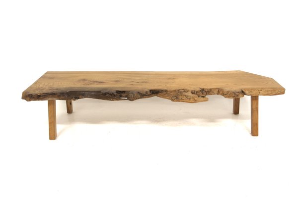 Scandinavian Coffee Table in Elm, Sweden, 1970s-GEK-1749619