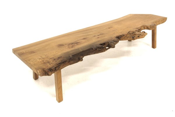 Scandinavian Coffee Table in Elm, Sweden, 1970s-GEK-1749619