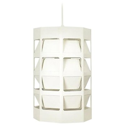 Scandinavian Cubic White Metal Lyskurv Hanging Lamp by Louis Poulsen, 1960s-QZ-1157994