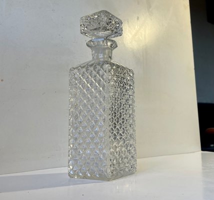 Scandinavian Diamond Accented Glass Decanter, 1960s-LCR-1098506